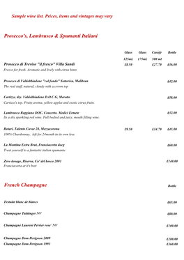 Download Wine Menu