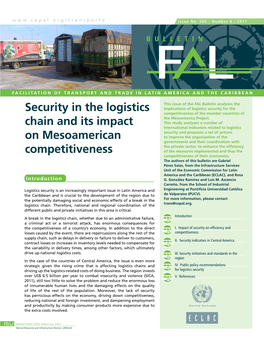 Security in the Logistics Chain and Its Impact on Mesoamerican
