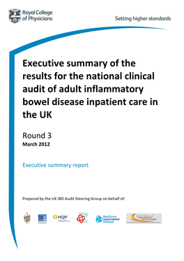 Executive Summary of the Results for the National Clinical Audit of Adult Inflammatory Bowel Disease Inpatient Care in the UK