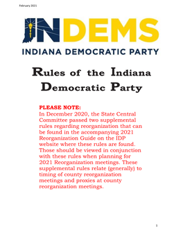 2021 Rules of the Indiana Democratic Party