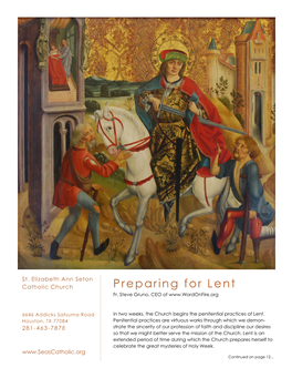 Preparing for Lent Fr