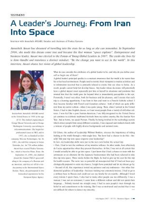 A Leader's Journey: from Iran Into Space