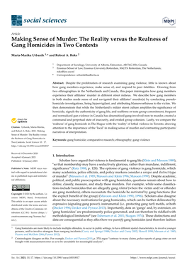 Making Sense of Murder: the Reality Versus the Realness of Gang Homicides in Two Contexts