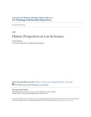 Historic Perspectives on Law & Science