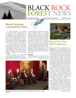 BLACK ROCK FOREST NEWS Spring-Summer 2016 Black Rock Forest Consortium Volume XXVI, No.2