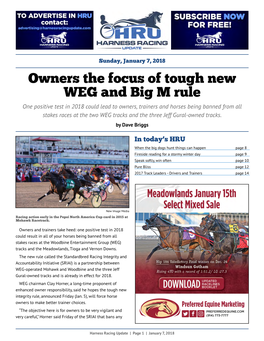 Owners the Focus of Tough New WEG and Big M Rule