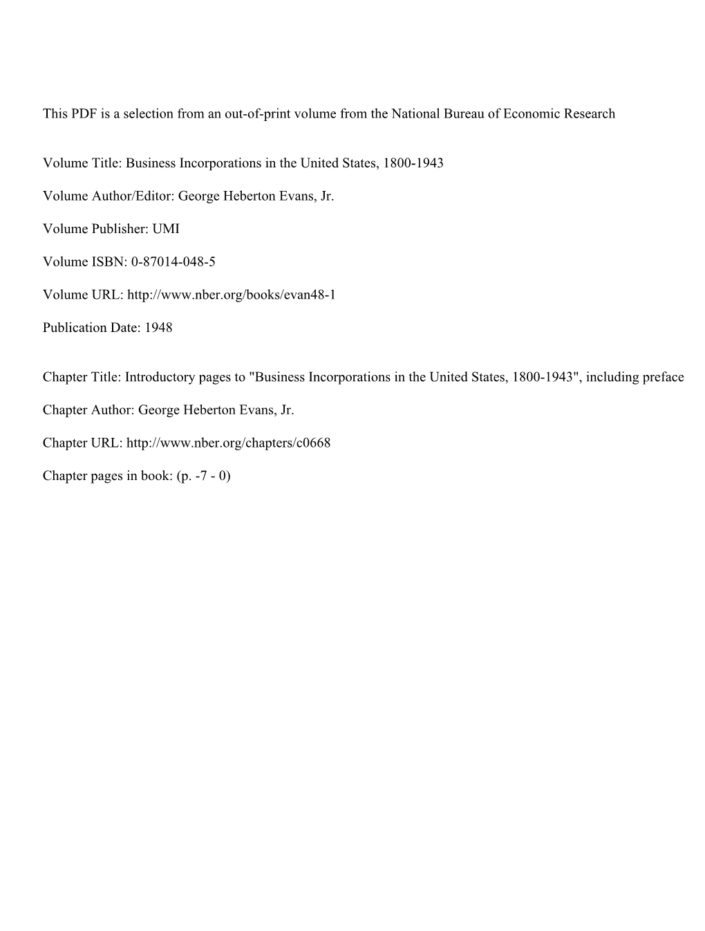 Business Incorporations in the United States, 1800-1943