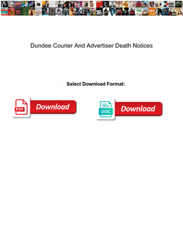 Dundee Courier and Advertiser Death Notices