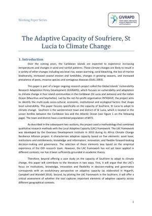 The Adaptive Capacity of Soufriere, St Lucia to Climate Change