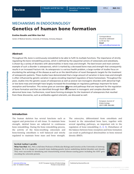 Genetics of Human Bone Formation