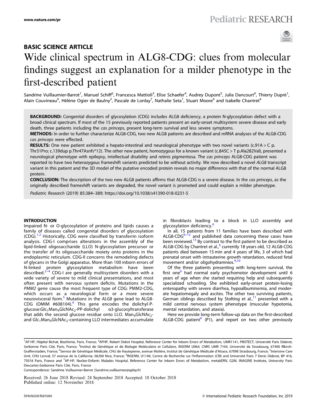 Wide Clinical Spectrum in ALG8-CDG: Clues from Molecular ﬁndings Suggest an Explanation for a Milder Phenotype in the ﬁrst-Described Patient