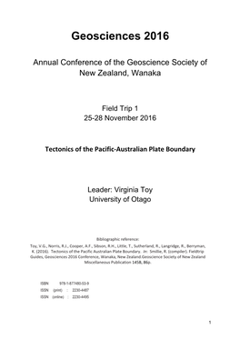 FT1 Australian-Pacific Plate Boundary Tectonics