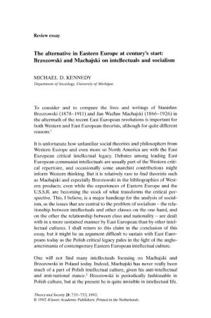 Brzozowski and Machajski on Intellectuals and Socialism
