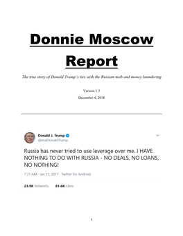 Donnie Moscow Report