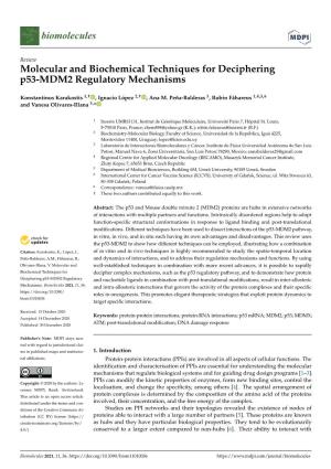 Molecular and Biochemical Techniques for Deciphering P53-MDM2 Regulatory Mechanisms