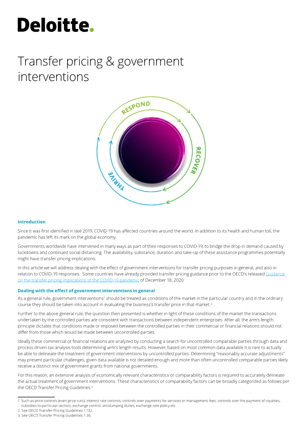 Transfer Pricing & Government Interventions