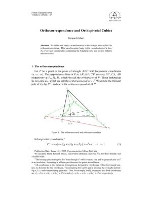Orthocorrespondence and Orthopivotal Cubics
