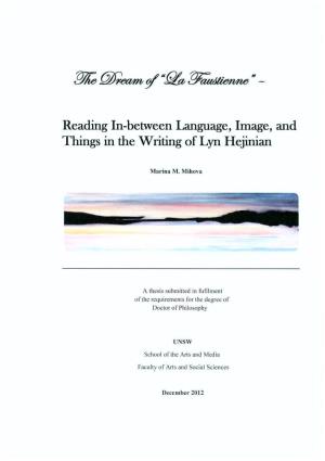 Reading In-Between Language, Image, and Things in the Writing of Lyn Hejinian
