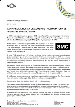 Amc Chega À Nos a 1 De Agosto E Traz Maratona De “Fear the Walking Dead”