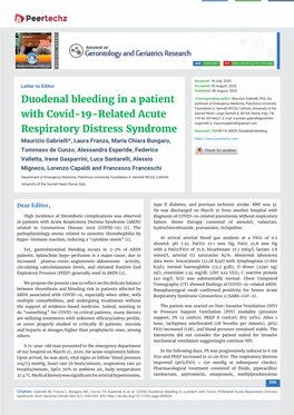 Duodenal Bleeding in a Patient with Covid-19-Related Acute Respiratory Distress Syndrome