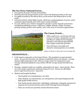 The Camas Prairie…