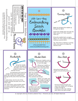 Embroidery Stitch Booklet