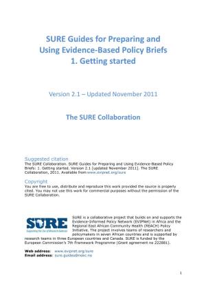 SURE Guides for Preparing and Using Evidence-Based Policy Briefs 1