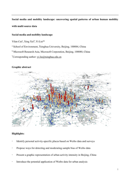 Social Media and Mobility Landscape: Uncovering Spatial Patterns of Urban Human Mobility with Multi Source Data