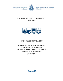 Railway Investigation Report R14t0160