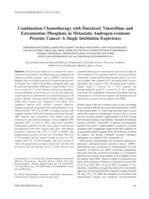 Combination Chemotherapy with Docetaxel, Vinorelbine and Estramustine Phosphate in Metastatic Androgen-Resistant Prostate Cancer: a Single Institution Experience