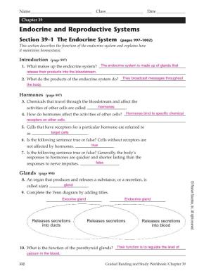Chapter 39 Endocrine and Reproductive Systems, TE