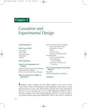 Causation and Experimental Design