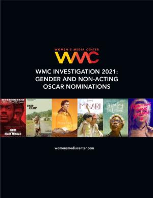 Wmc Investigation 2021: Gender and Non-Acting Oscar Nominations