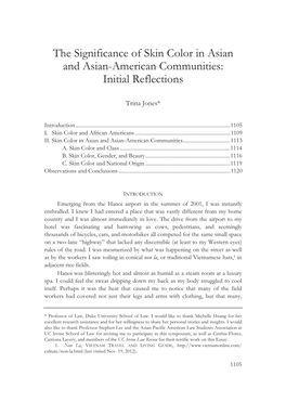 Significance of Skin Color in Asian American Communities