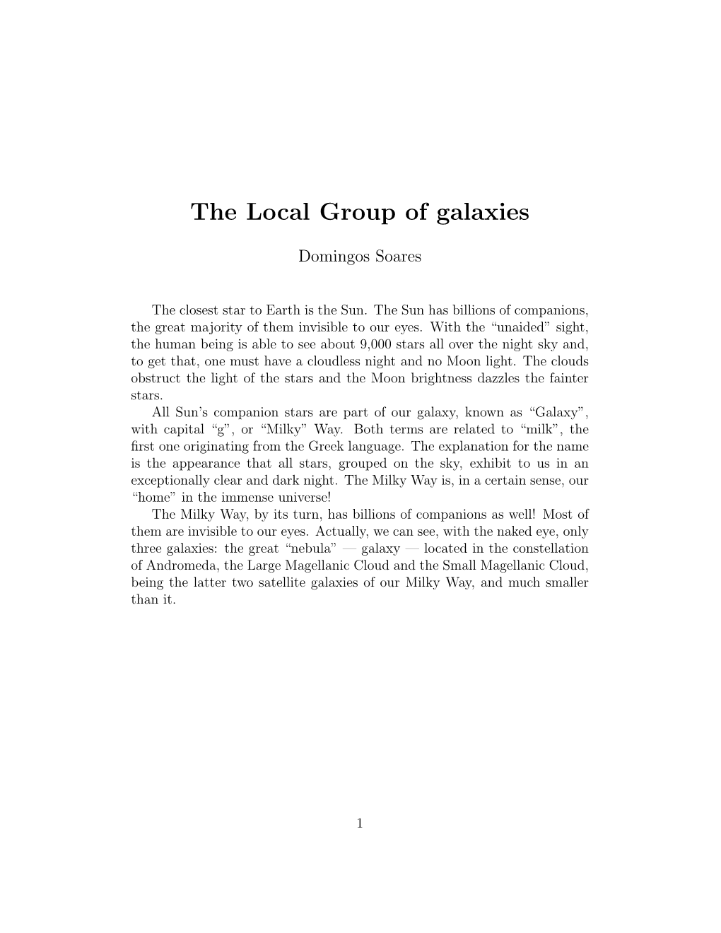 The Local Group of Galaxies