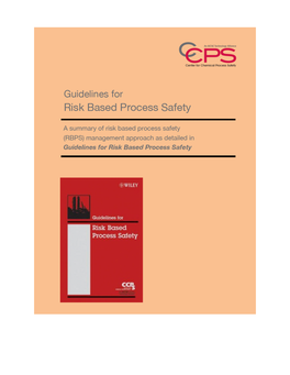 Guidelines for Risk Based Process Safety