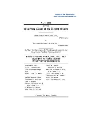 Brief for Intel Corp., Dell Inc., and Vizio Inc. in Support of Petitioner