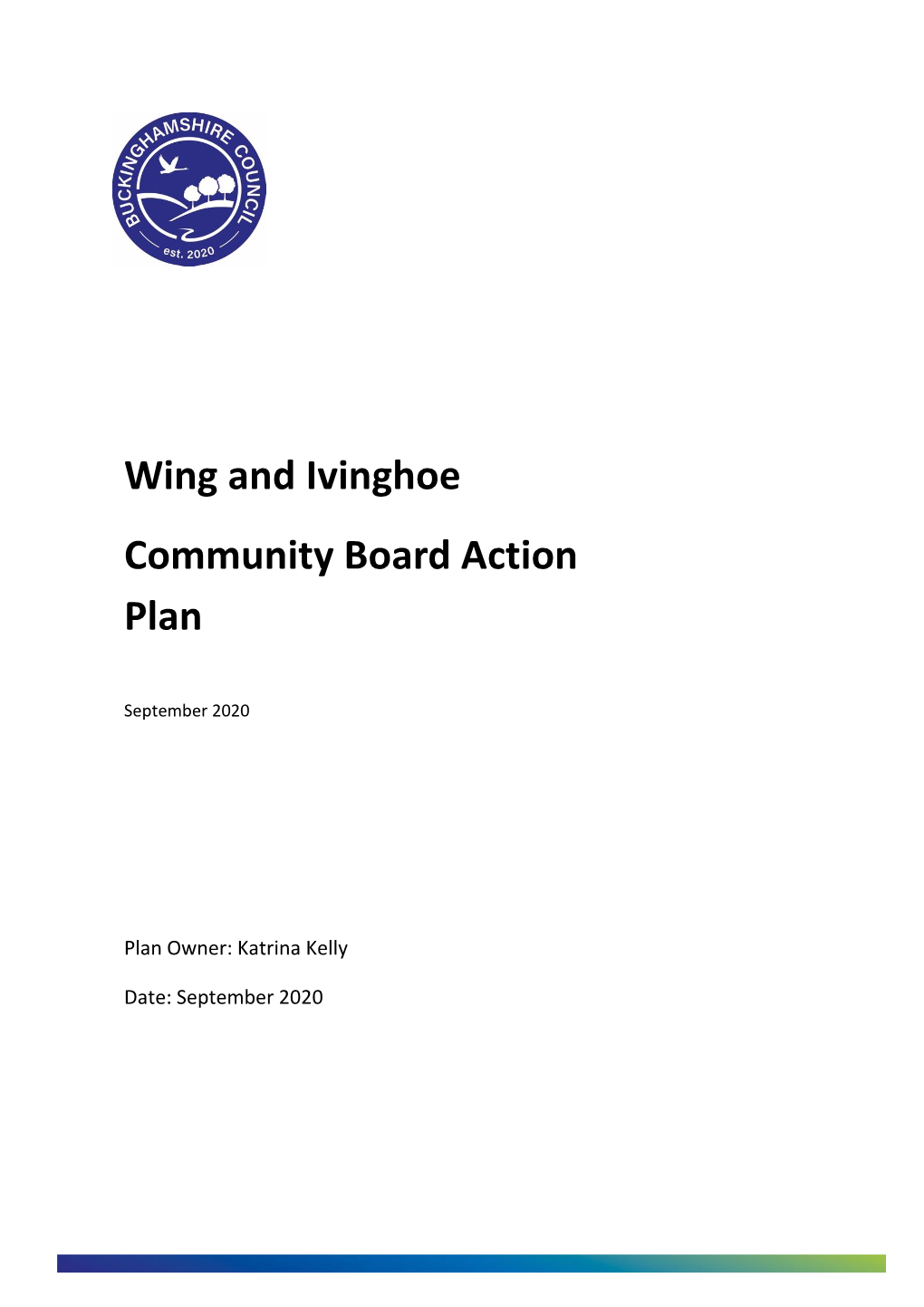 Wing and Ivinghoe Community Board Action Plan