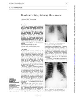 Phrenic Nerve Injury Following Blunt Trauma