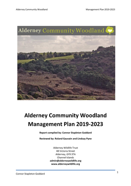 Alderney Community Woodland Management Plan 2019-2023