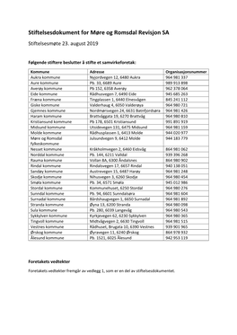 Stiftelsesdokument for Møre Og Romsdal Revisjon SA Med Signaturer