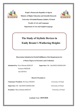 The Study of Stylistic Devices in Emily Bronte's Wuthering Heights