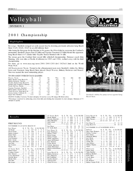 2001 NCAA Fall Championships Records Book