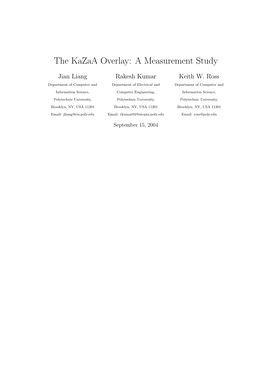 The Kazaa Overlay: a Measurement Study