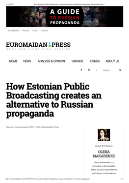 How Estonian Public Broadcasting Creates an Alternative to Russian Propaganda -Euromaidan Press |