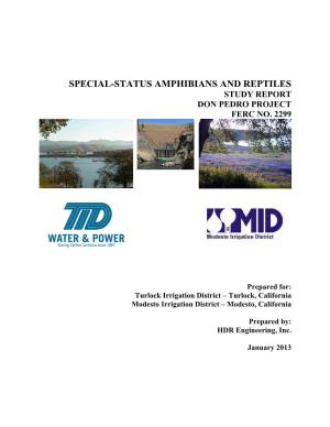 Special-Status Amphibians and Reptiles Study Report Don Pedro Project Ferc No