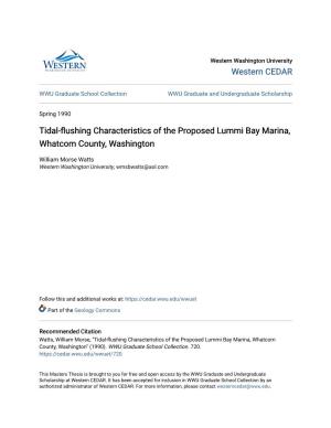 Tidal-Flushing Characteristics of the Proposed Lummi Bay Marina, Whatcom County, Washington