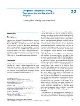 Congenital Femoral Deficiency Reconstruction and Lengthening 22 Surgery