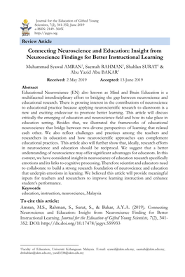 Insight from Neuroscience Findings for Better Instructional Learning