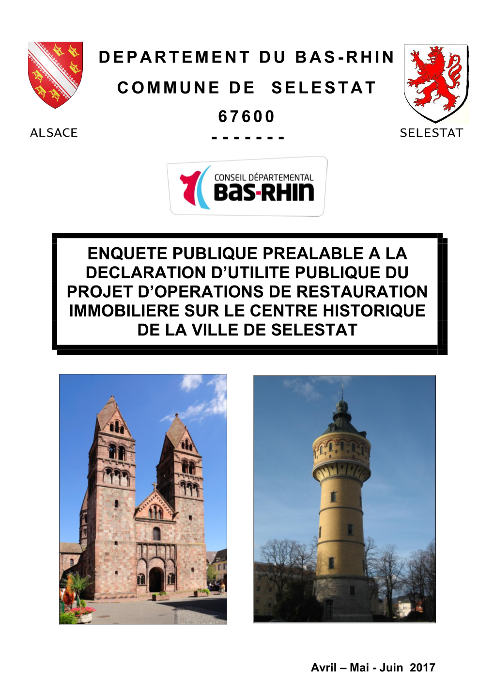 Departement Du Bas-Rhin Commune De Selestat 67600